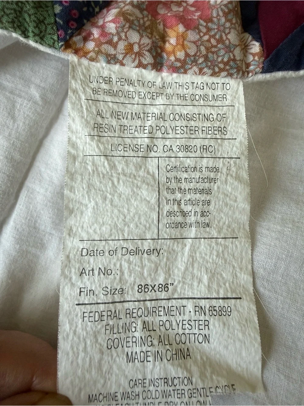 Vtg FLAWS As Is Peking Handicraft Full/Queen Broken Star Patchwork Quilt Farmhou
